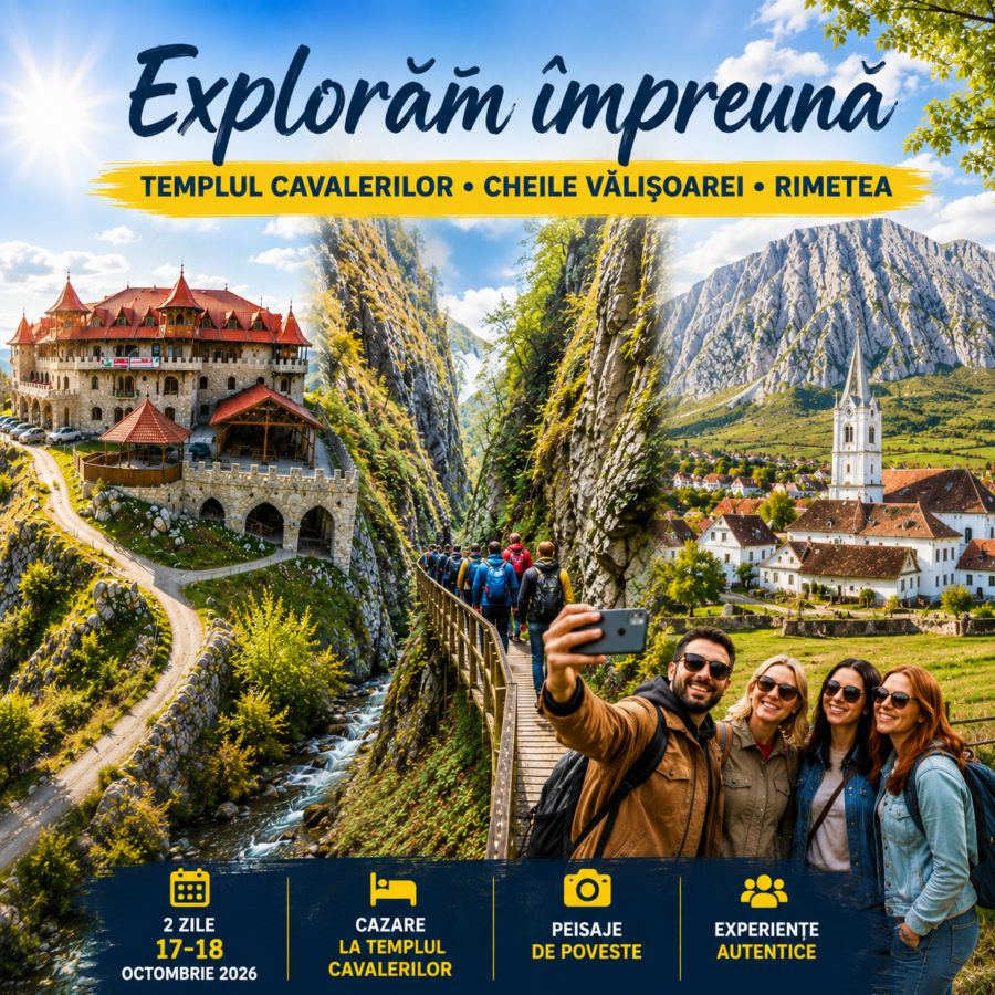 EXPLORĂM ÎMPREUNĂ – Templul Cavalerilor, Cheile Vălișoarei și Rimetea
